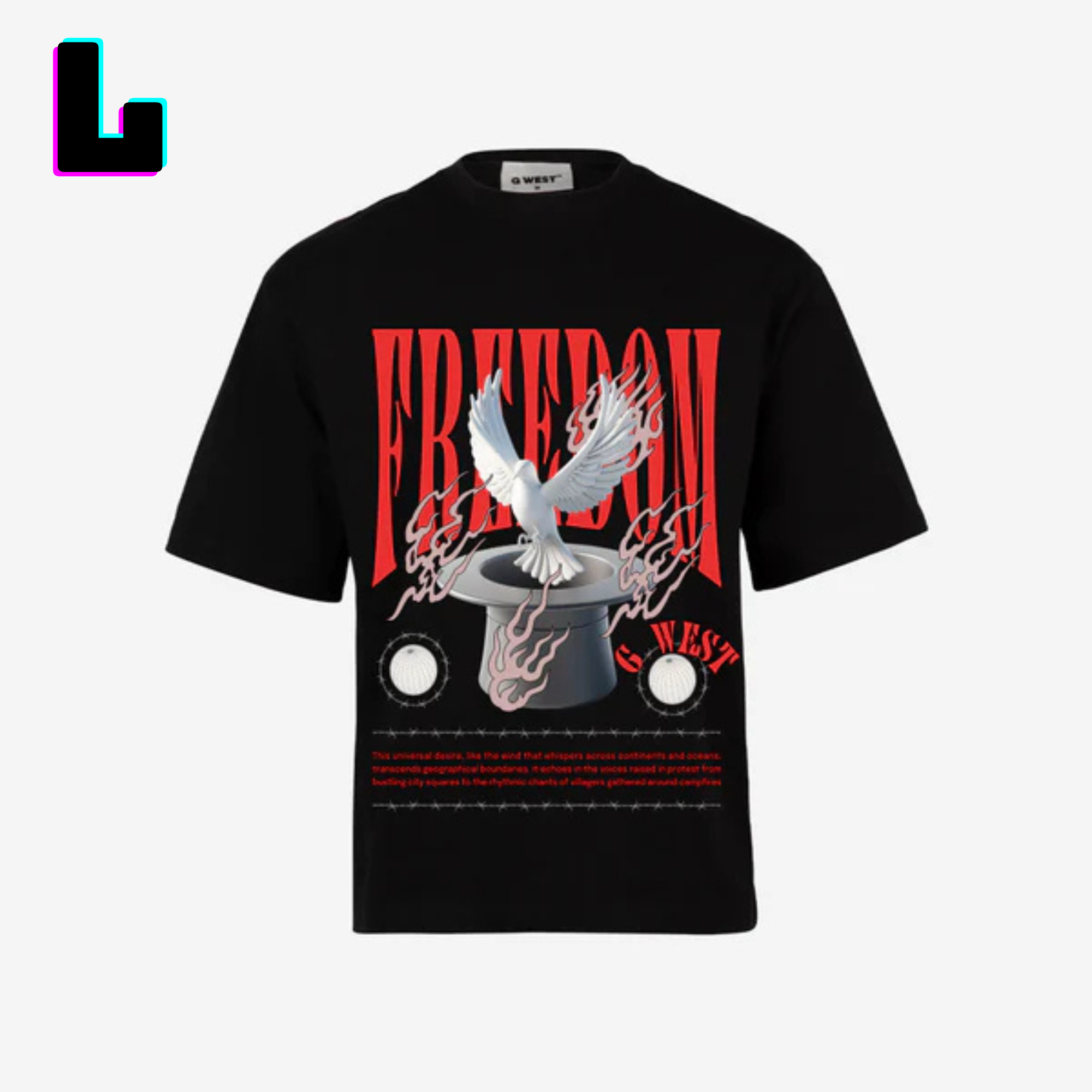 👕 G WEST Wholesale T-Shirt Box – 20 Oversized Tees (M–5XL) GWESTTEES-1004
