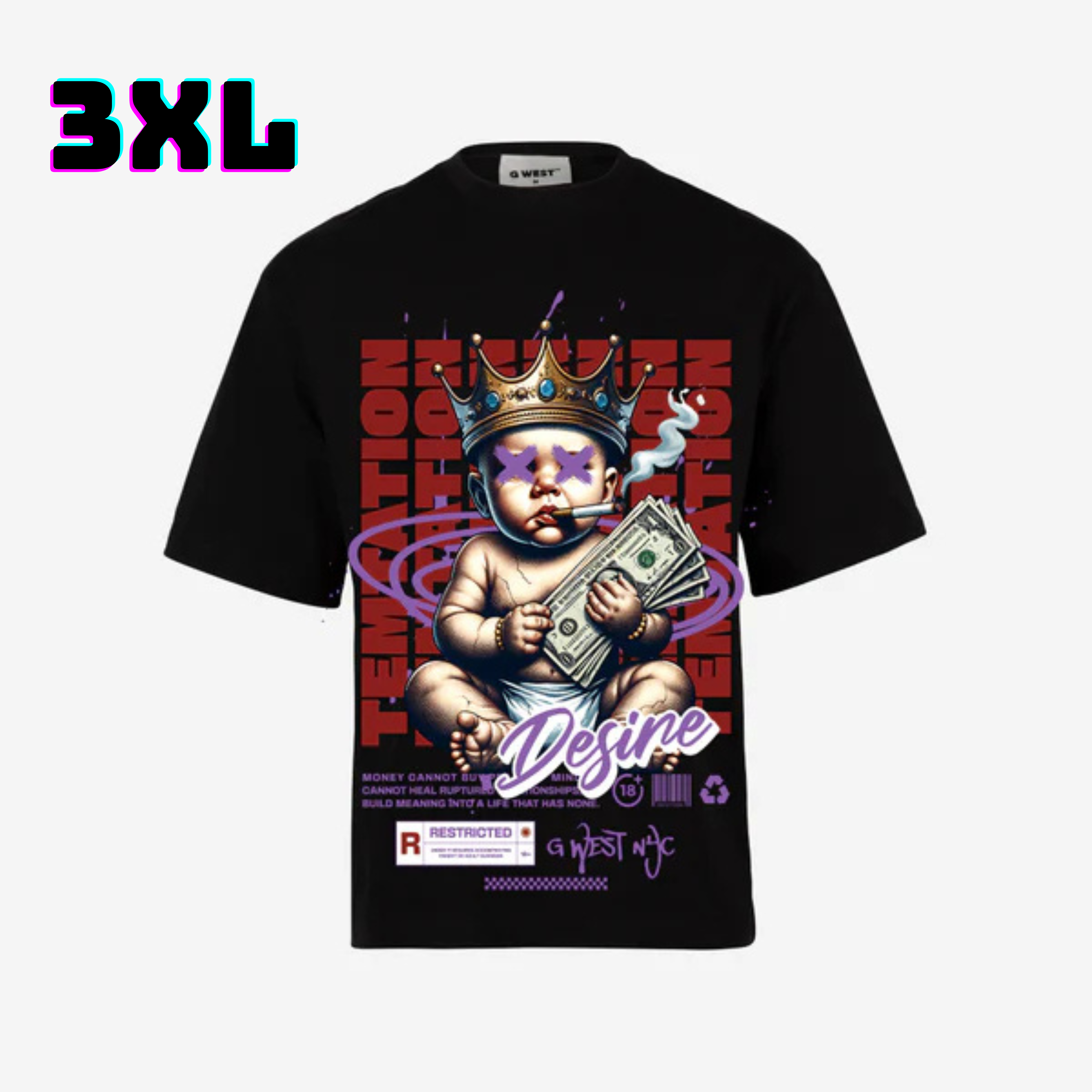 👕 G WEST Wholesale T-Shirt Box – 20 Oversized Tees (M–5XL) GWESTTEES-1004