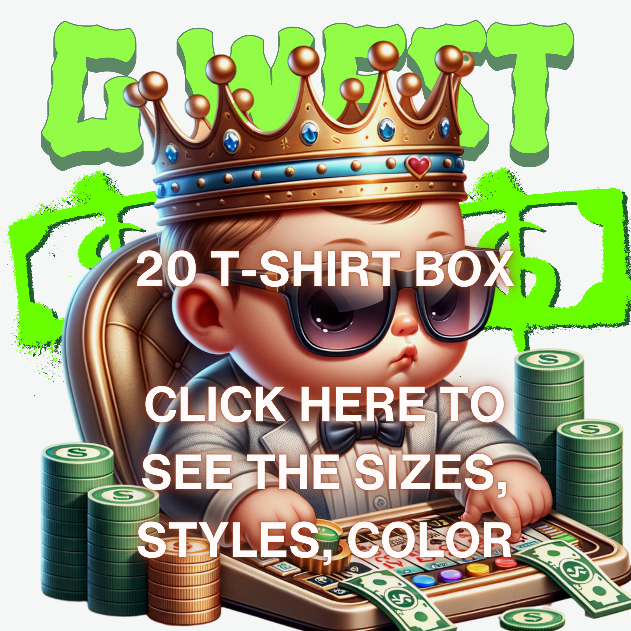 👕 G WEST Wholesale T-Shirt Box – 20 Oversized Tees (M–5XL) GWESTTEES-1004